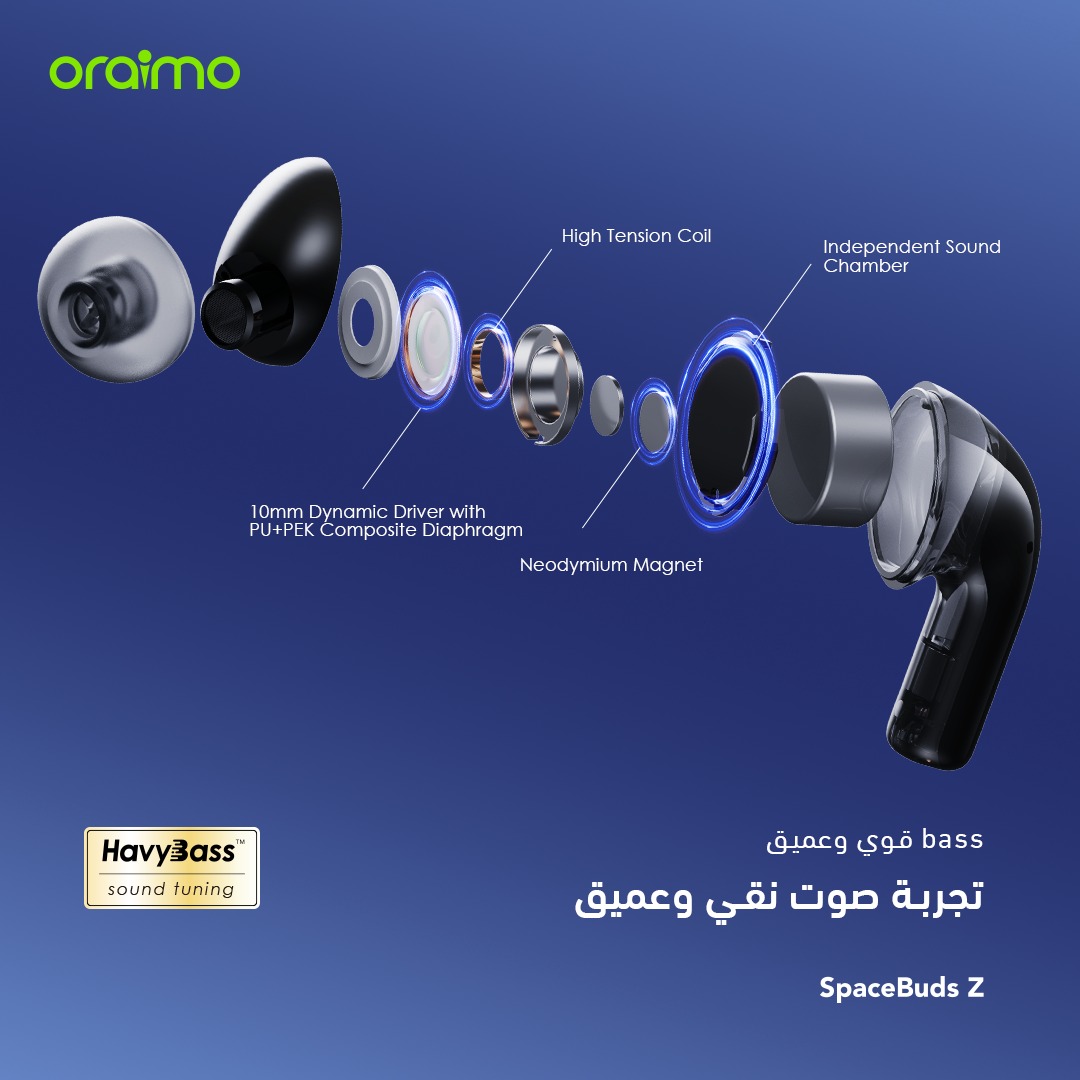 Oraimo تطلق SpaceBuds Z .. الجيل الجديد من سماعات الأذن اللاسلكية لتلبية احتياجات الجيل Z