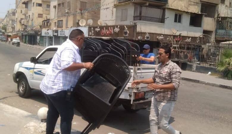 رئيس حى الأميرية تتابع حملة اشغالات بنطاق الحي