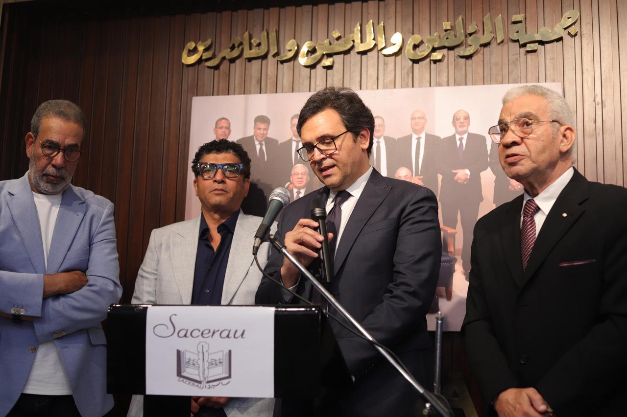 وزير الثقافة يفتتح المقر الجديد لجمعية المؤلفين والملحنين وتكريمه من قبل مجلس ادارة الجمعية 