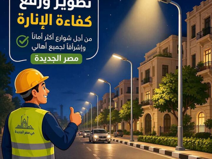 رئيس حى مصر الجديدة يتابع خطة تنفيذ تطوير ورفع كفاءة الانارة بشارع الأنصاري