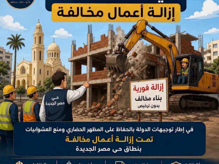 رئيس حي مصر الجديدة يتابع اعمال المبانى المخالفة وردعها